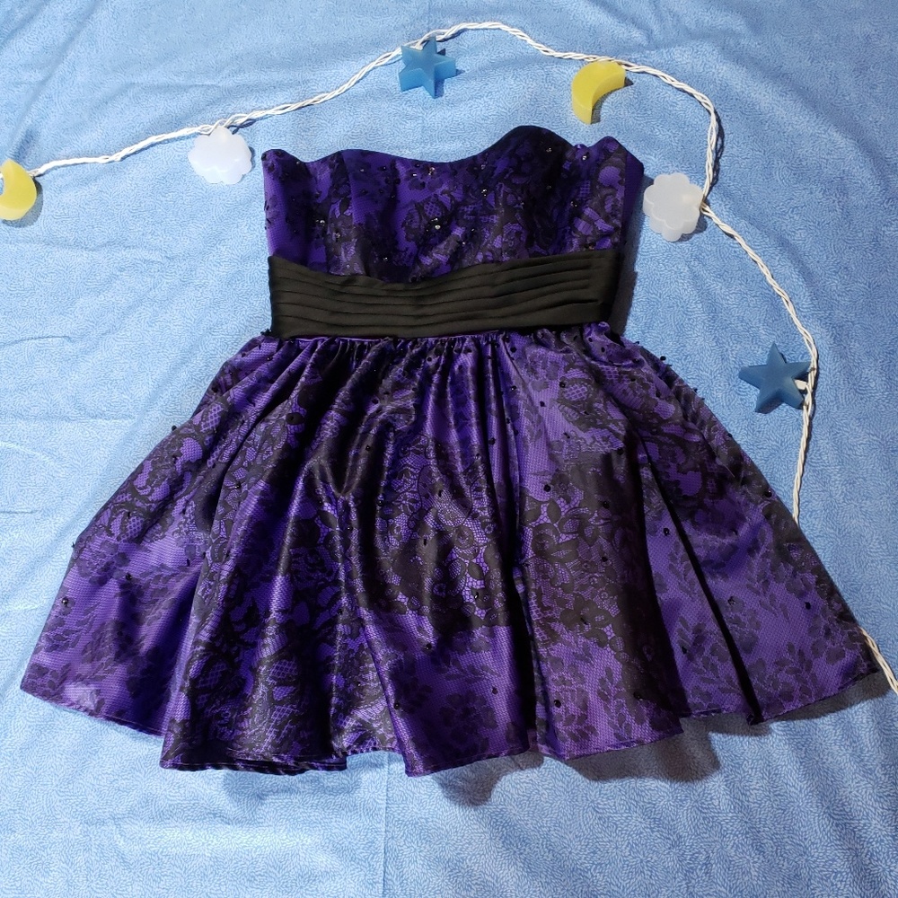 Stunning Purple & Black Homecoming/Prom Dress